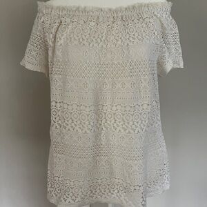White House Black Market, Off-Shoulder Lace Top